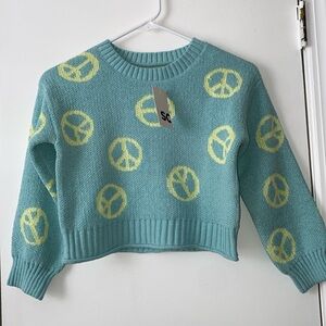Retro Peace Sign Girls Sweater
